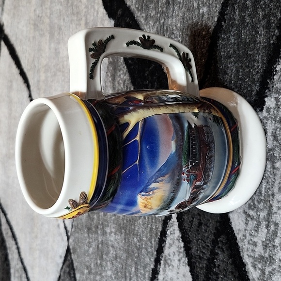 BUDWEISER 2000 HOILDAY CLYDESDALES HORSES MOUNTAIN BEER STEIN MUG CUP - Picture 5 of 11